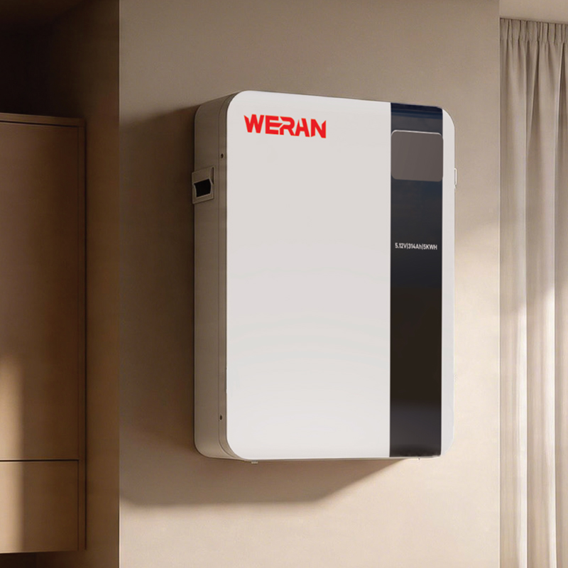 WERAN 51,2 V 100 Ah 5,12 kWh nástenná LiFePO4 batéria pre rezidenčné skladovanie solárnej energie